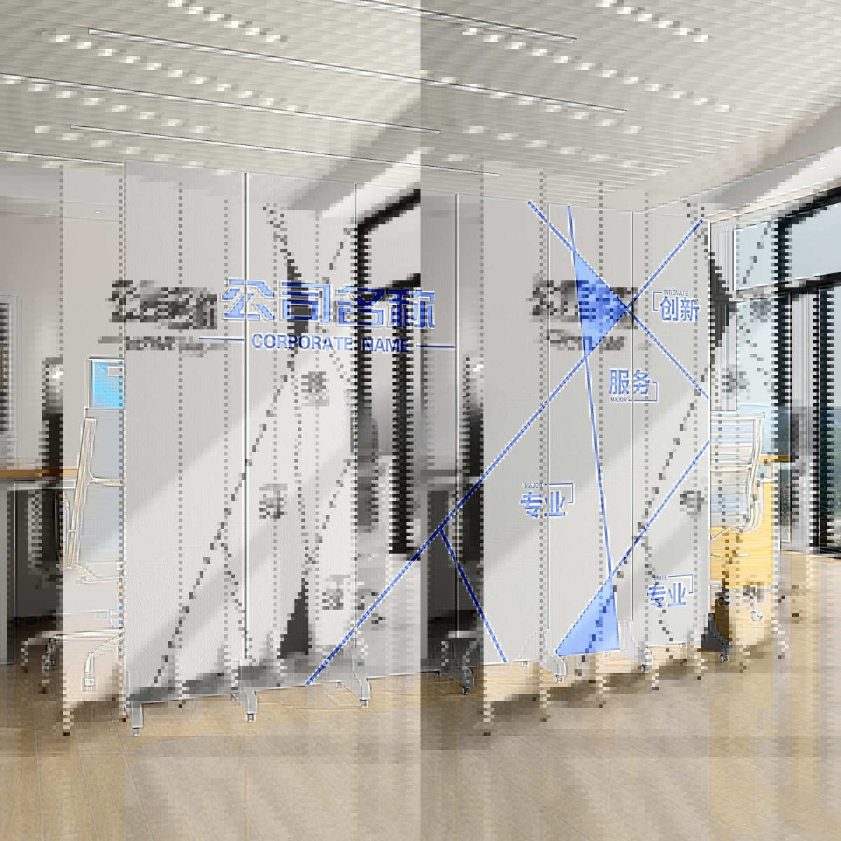 可订简约现代折叠移动双面办公室屏风隔断公司客厅卧室会议室遮挡