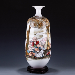 画坛奇才 国家高级工艺美术师 省陶瓷工艺大师史年春 花瓶摆件