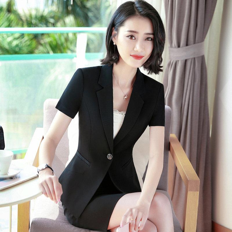 经理上班服套装女夏装短袖西装薄款工装气质酒店工作服前台工作装图片