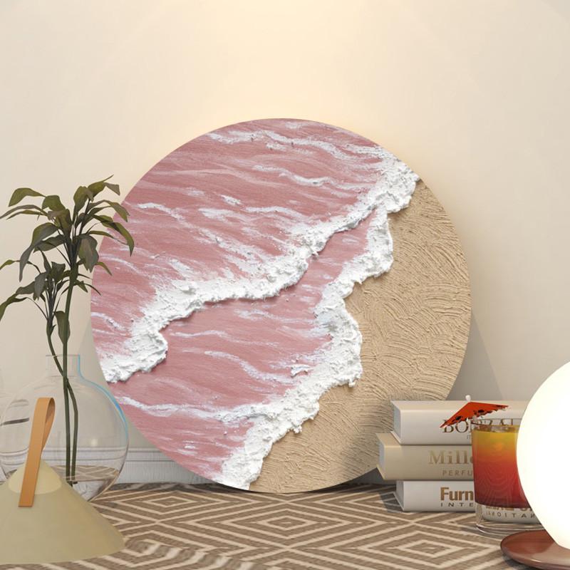 海浪立体肌理感 数字油画diy手绘涂鸦丙烯油彩画石英砂手工装饰画图片