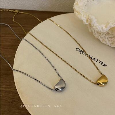 新款钢金色豆HN808豆项链2022年轻奢女小众颈链豆爆款高级钛小金