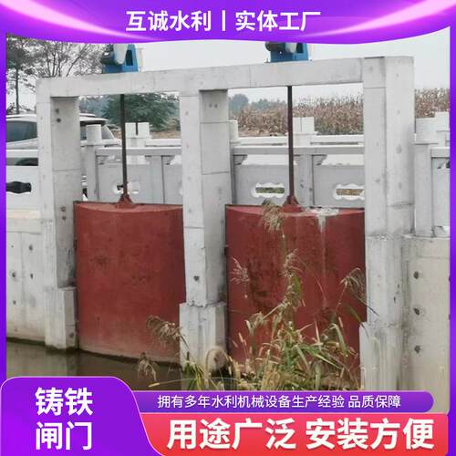 铸铁闸门渠道平板水利工程水库污水手电动双向止水机闸一体式闸门