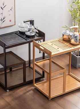 荼台家用茶桌茶车柜轻奢可移动茶具实木办公茶几多功能一体泡茶台
