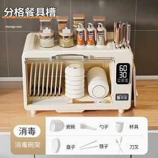 碗筷收纳盒新款家用小型厨房消毒碗柜多功能餐具免沥水碗碟收纳架