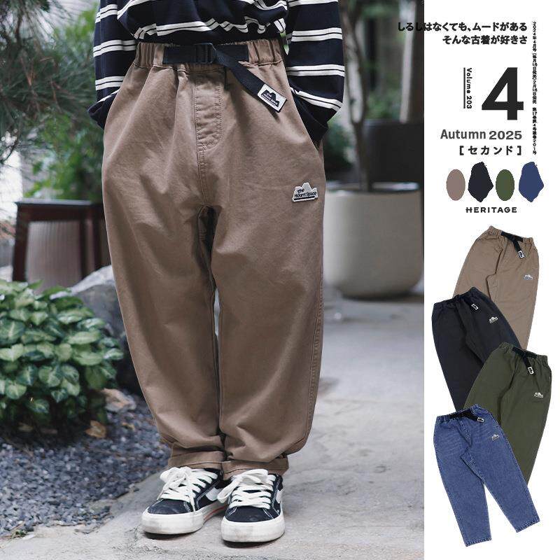 现货儿童裤子春季新款男童机能工装裤户外耐磨长裤青少年直筒裤