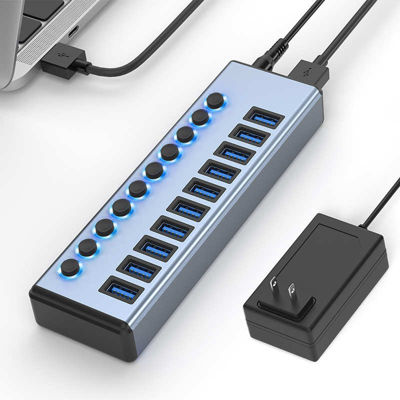 坞高速传输十hub级分线集线器坞usb3.工业器一拖拓展扩展电脑0