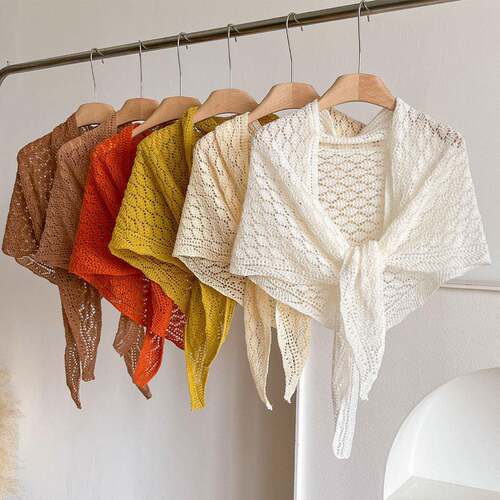 Elegant Women'S Plain Triangle Shawl, Soft Comfortable