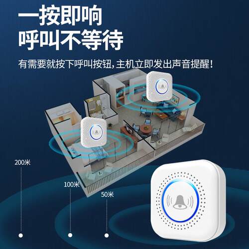 -）呼叫凌器门铃（门铃呼叫老人床头家庭防16rlfang无线智能jp器
