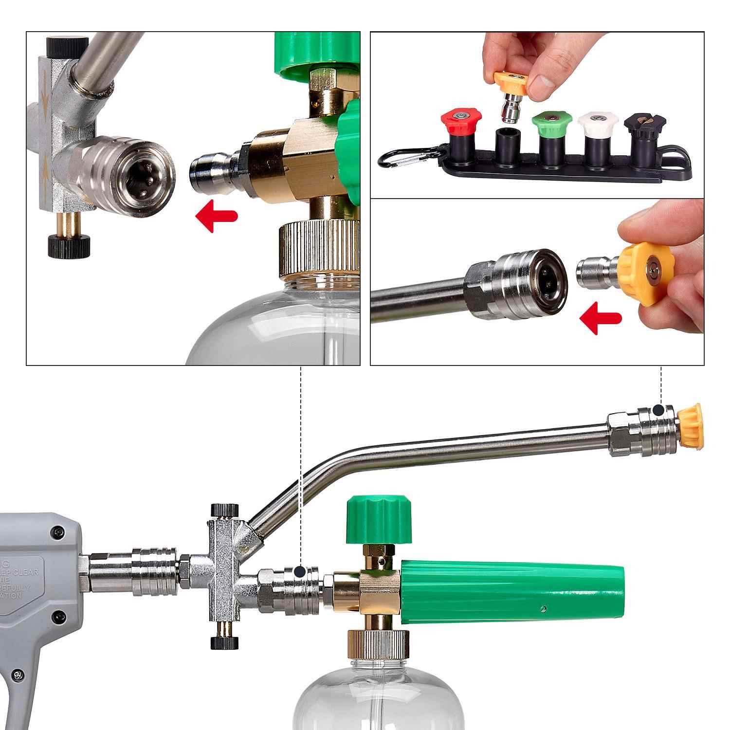洗配件压清洗机高透明洗车COM泡沫壶pa壶洗车泡沫喷壶全1/车4快接