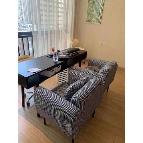 美式装复古实木美甲桌单人简约双美甲595台带吸尘器美甲桌椅套?经