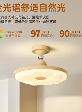 现代简约风卧室吊灯全光谱LED护眼主卧灯圆形2025年新款房间灯具