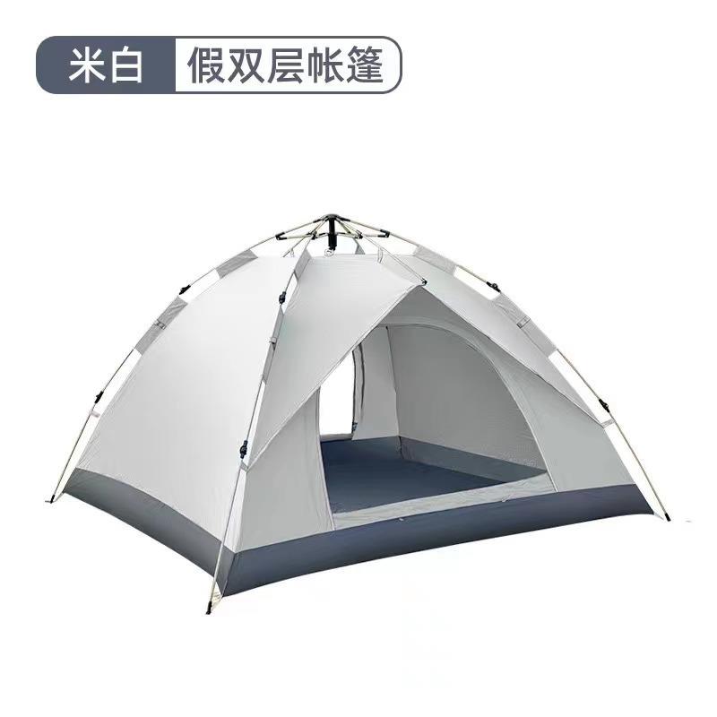 帐篷户3-4人便携外式折全叠自动露营户帐篷双外WDW人野营帐篷野外