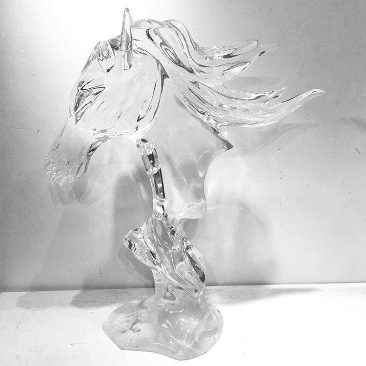 铂晶透明树脂摆件酒店创意铂晶雕塑玄关艺术装饰水晶抽象工艺品
