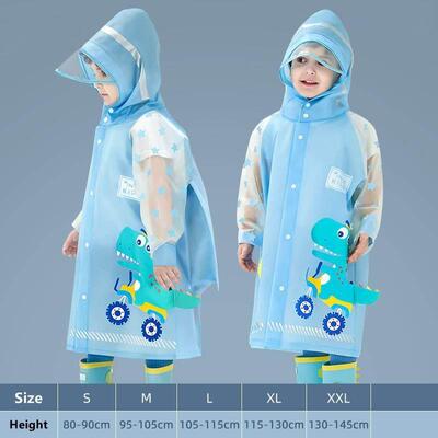 Kids Raincoat Waterproof Rain Poncho Cartoon Unicorn Dinosau