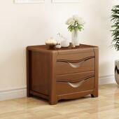 中式 床头柜实木简约现代家用卧室储物小柜子胡桃榉木色床边收纳柜