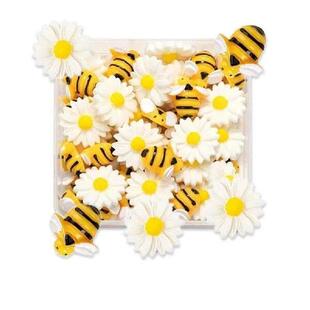 50Pcs Daisies Bees Decors Craft Embellishments for DIY