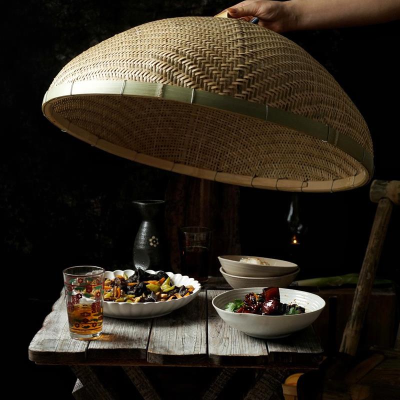 纯手工 竹编菜罩 天然 环保 圆形 竹饭罩 防苍蝇 食物罩 竹工艺礼
