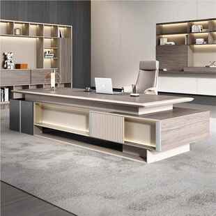 现代轻约奢老板办公董事长总裁大班台桌大气简JY-BT258主管经理桌