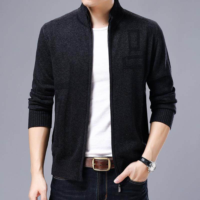 冬季中青年男士开衫8212-BN拉链加厚羊绒衫商务休闲尚时羊绒保外