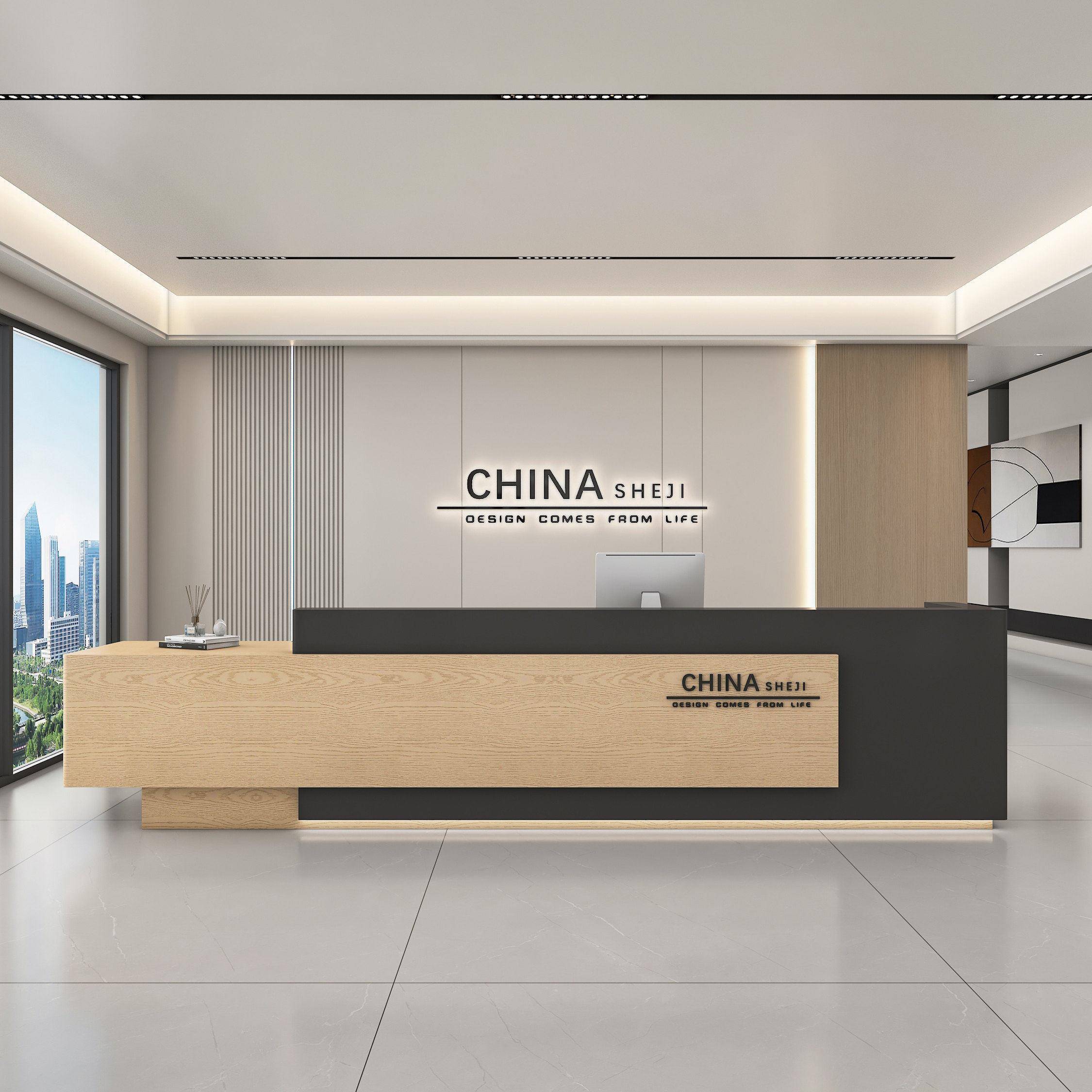 公司前台接待台简约柜台桌子酒店收银台工作台办公室艺术培训吧台