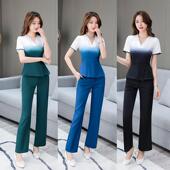 2022年新款 印刷不掉色气质显瘦酒店工作服1305 足浴足疗技师服数码