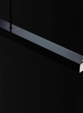 式全铜长条餐吊灯公现代简DVW约几何办室岛台吧台厅黑色一意字餐