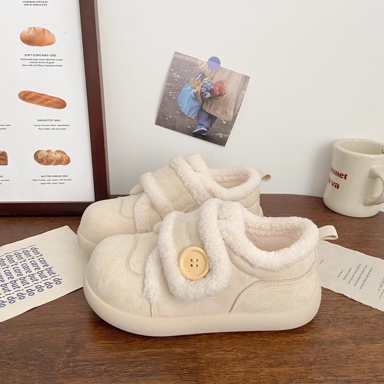 chic魔术板鞋小众毛毛棉鞋棉鞋