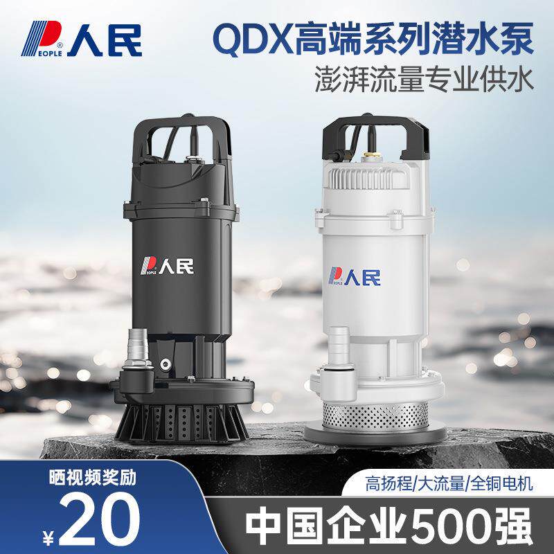 人民电器潜水泵220v清水泵家用小型高压高扬程农用井水洗车抽水机