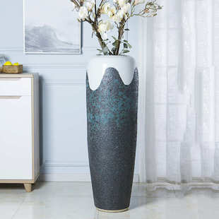 手工制作景德镇陶瓷花瓶四件套 创意陶瓷落地大花瓶欧式客厅摆件