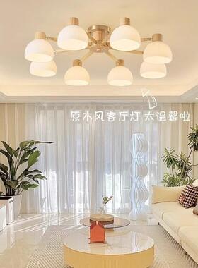 原木客厅灯室灯日式创玻璃北意欧书吊房间卧灯现代简约实木餐376