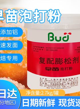 烘焙原料 早苗泡打粉双效无铝泡打粉2.7kg/桶原装 覆合覆配膨松剂