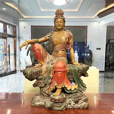 水月观音雕塑铸铜室内外寺院庙大型人物艺术佛造像玻璃纤维菩萨摆