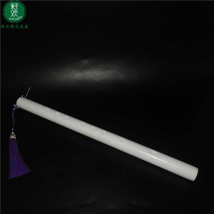 高档色玉石笛子女古风汉箫短笛古装服舞蹈笛子道白具乐器收件藏摆