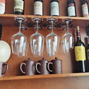 红酒杯倒挂架铁艺复古家用酒杯收纳架红酒杯悬挂沥水架 壁挂式