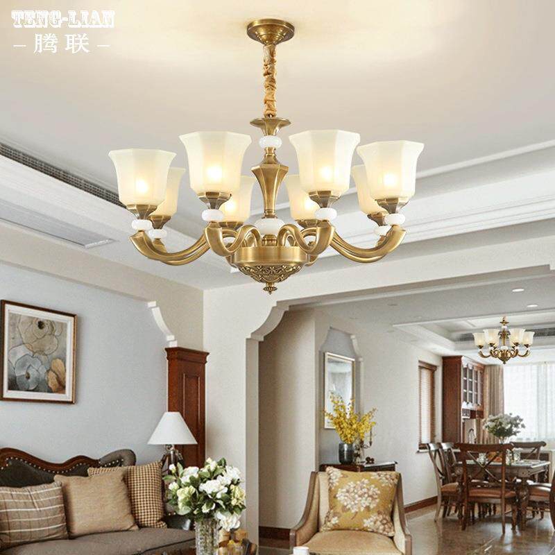 美式吊灯全铜灯具客厅灯奢华大气欧式简约餐厅卧室灯奢华复古灯饰