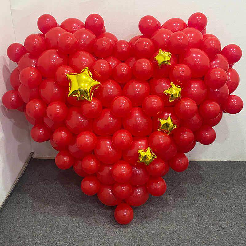 国庆节氛围气球装饰国庆红旗手工编制爱心气球中秋节心形气球布置