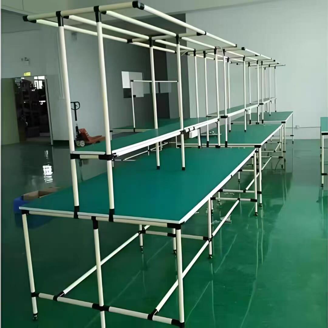 定制 精益管线棒管工作台流水线车间工厂货架物料架推车周转车