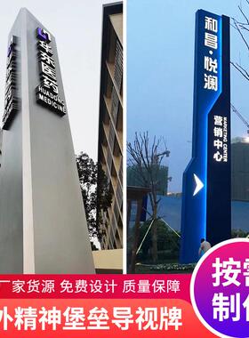 户外立式精神堡垒导视牌酒店标识停车场指示牌商场精神堡垒导视牌