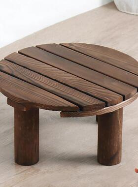 防腐实木覆古花架矮凳装饰置物底托摆设阳台庭院花盆托架盆景底座