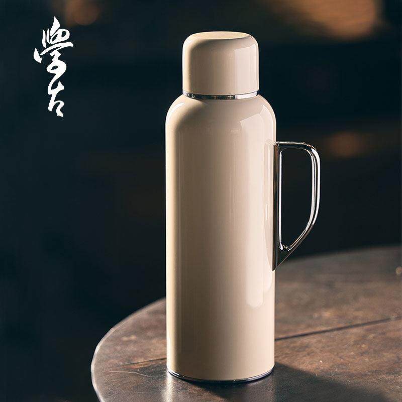 学古一原得物传家壶mini保温壶595ml机械焖茶壶温度计可携式茶具