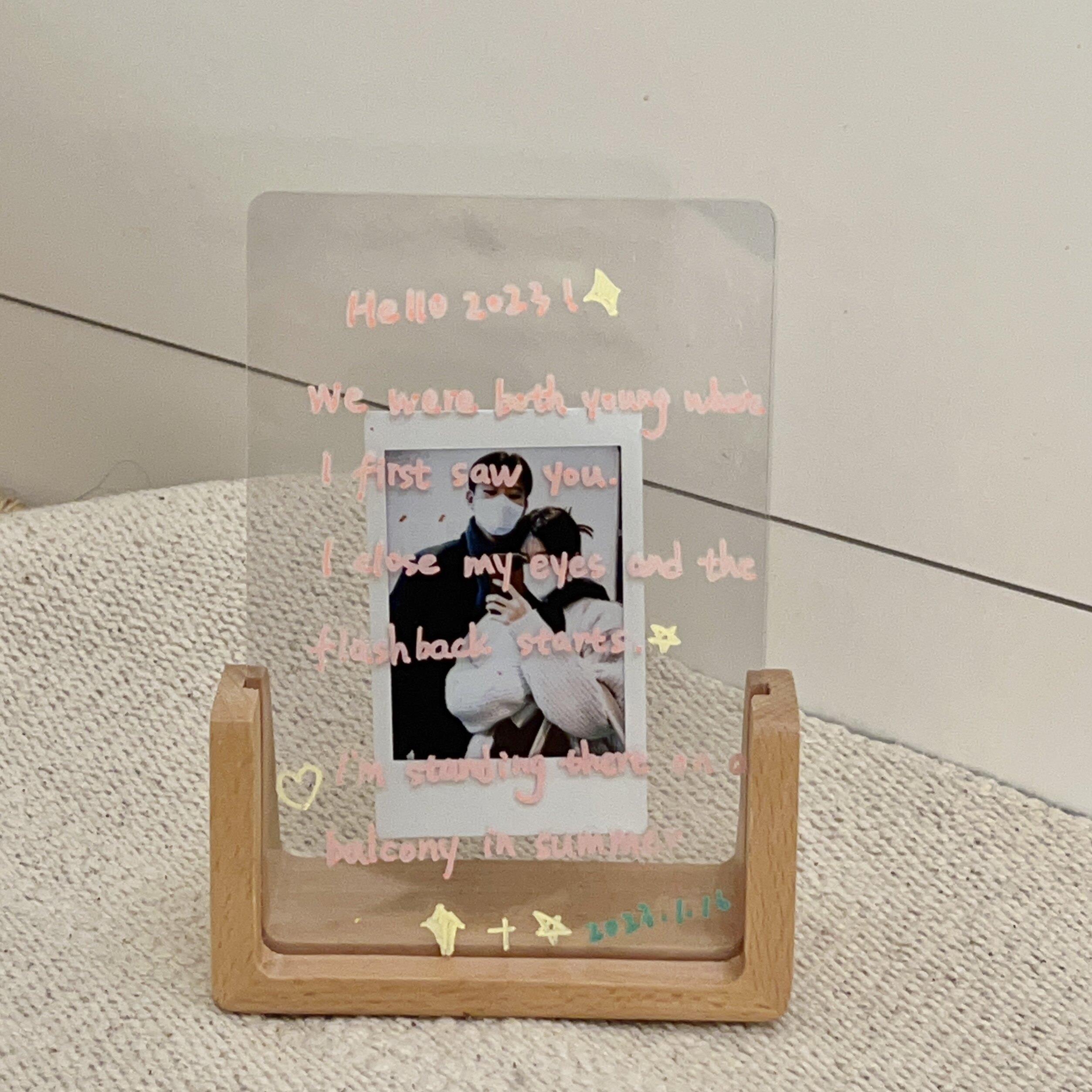 原木风日式简约u型6寸3寸拍立得相框桌面照片框展示实木亚克力