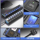 德木pdu插排国际通用孔机柜工业排插防雷保护分控多孔位接插线板