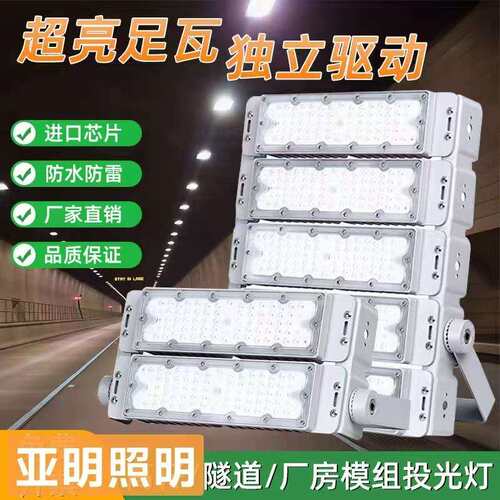 明华亚明LED模组隧道投光灯工程照明50-600w户外防水球场高杆灯