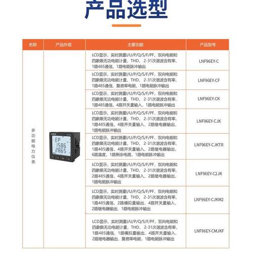 linfeeLN流F9LNF96EY6力EY多功能智能电仪表三相数显电压电表