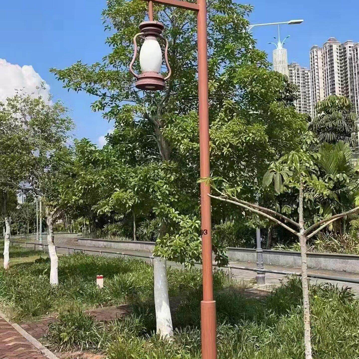 贵州太阳能路灯全套带杆子led灯户外新农村6米仿古中式回纹景观庭