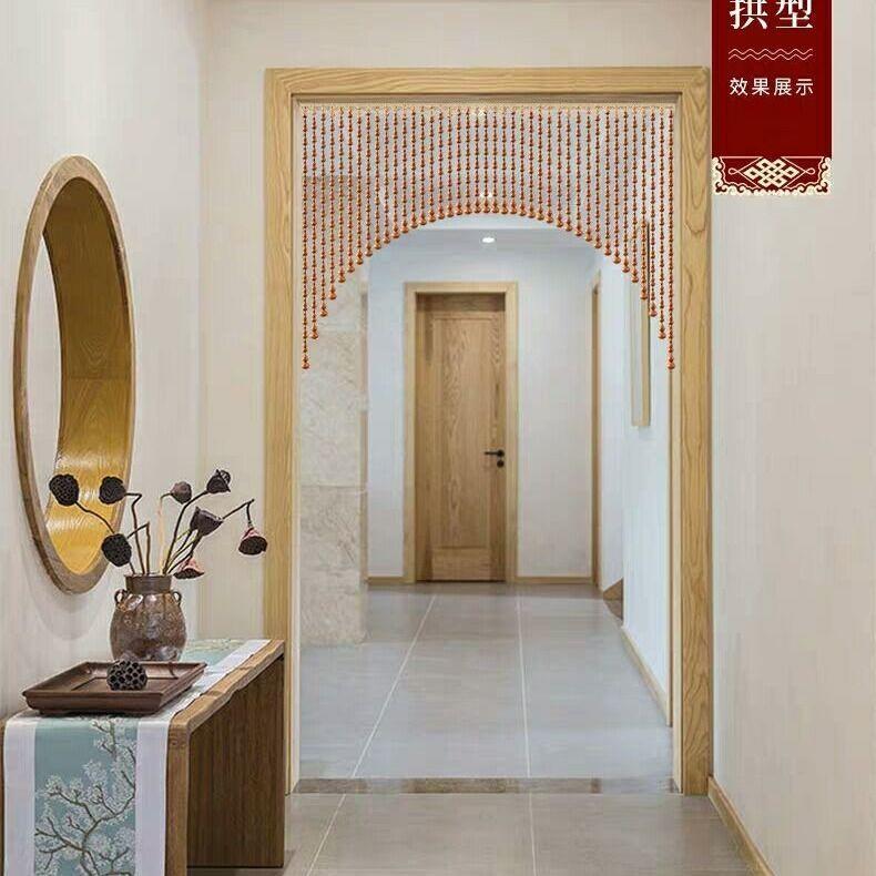 全桃木葫芦珠帘化门解厅免门0011对门隔断玄关客卫生间成品打孔家