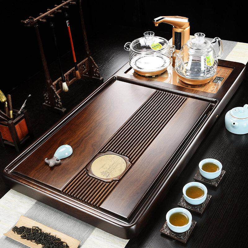 黑檀木茶台茶盘整套装烧水壶全自动上水一体上水茶具带电磁炉家用