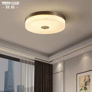 卧室吸顶灯阳台主云石入户中式 房间客厅餐厅简约别墅吸顶灯全铜灯