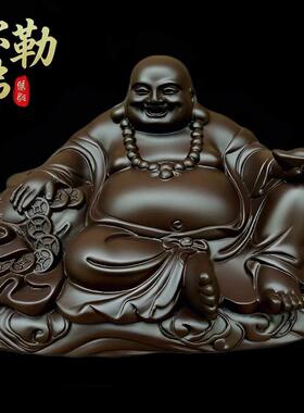卧影大肚弥勒佛茶宠中式桌面茶宠招财工艺品摆饰笑佛弥勒佛佛像