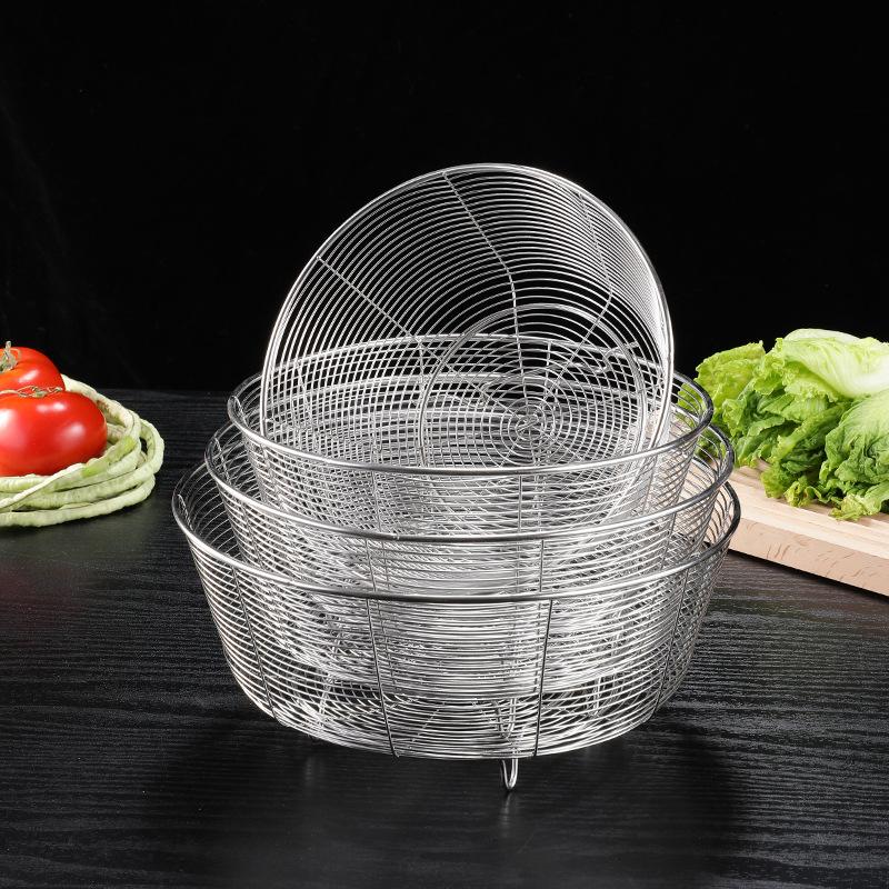 不锈钢沥水篮厨房圆形洗菜盆水槽架筛子客厅家用水果篮收纳筐